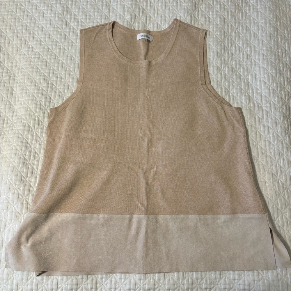 mixed fabric tank